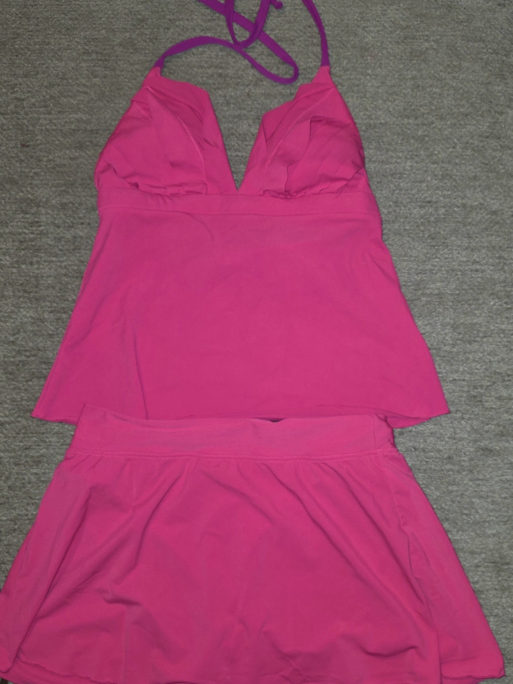 Women's Pink Halter Tankini Top & Skirt Swim Set Size 6